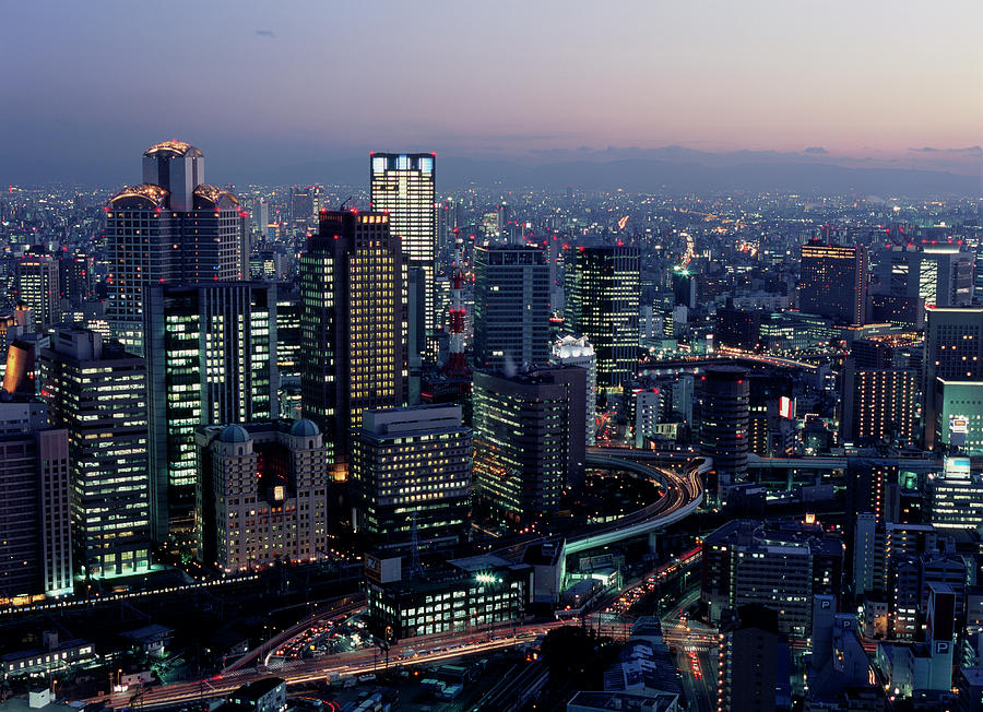 Cityscape, Osaka, Japan Photograph by Mixa