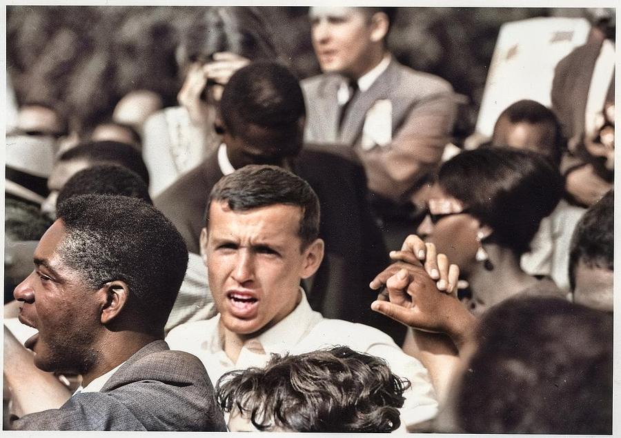 Civil Rights March On Washington, D.c.  Faces Of Marchers. Colorized By Ahmet Asar Painting