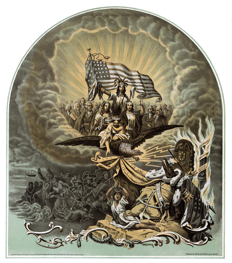 Eagle Painting - Civil War Allegory, C1861 by Morris H Traubel