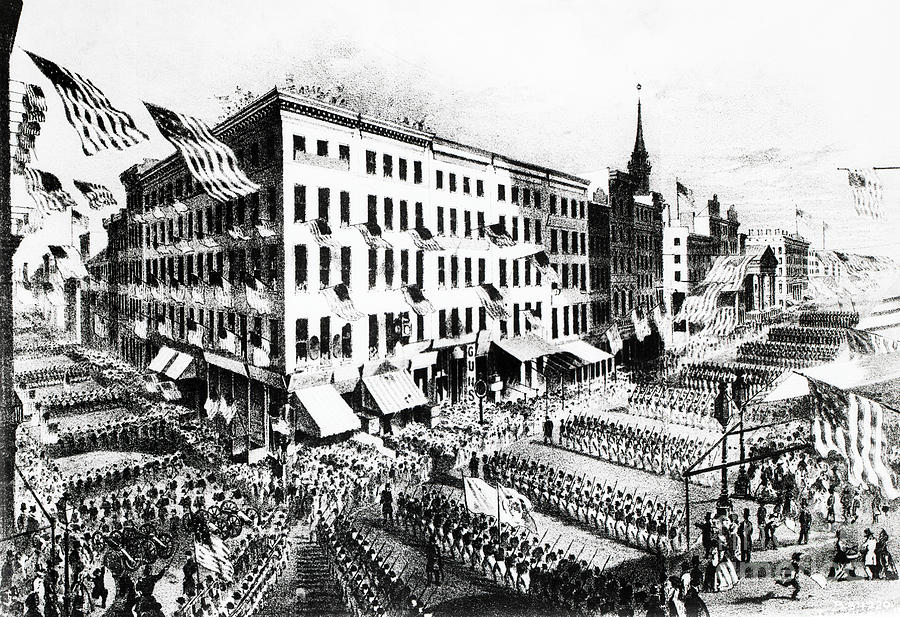 Civil War Parade Zouaves March Lithogr Photograph by Bettmann