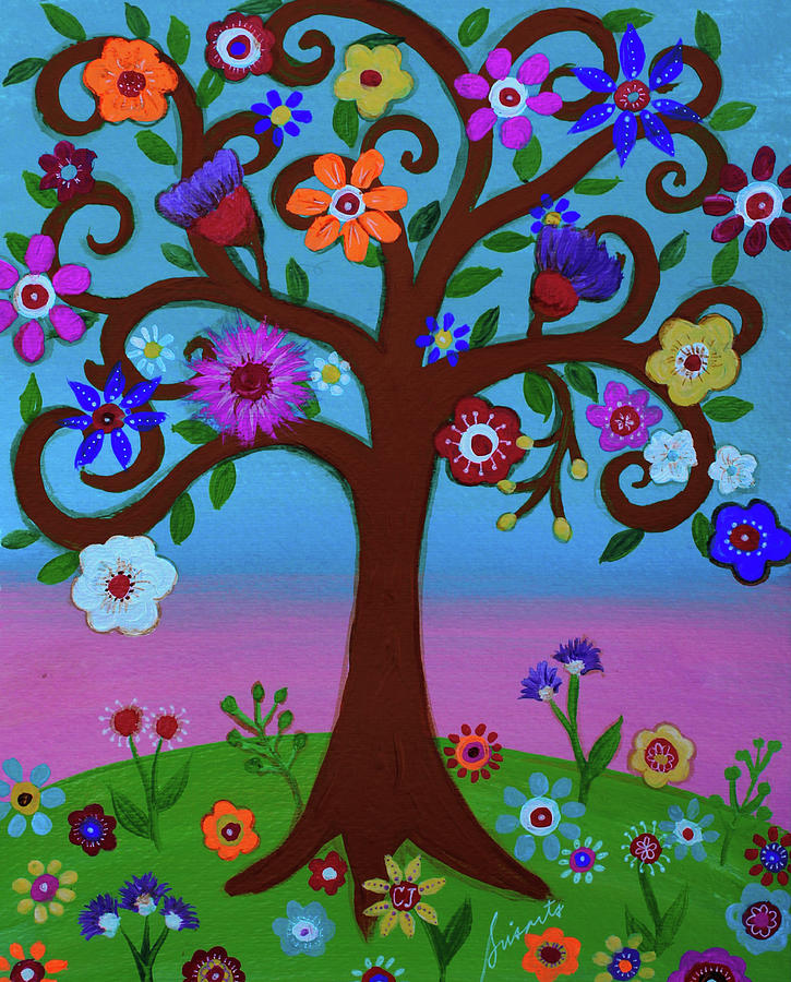 Flower Painting - Cjs Tree Of Life by Prisarts