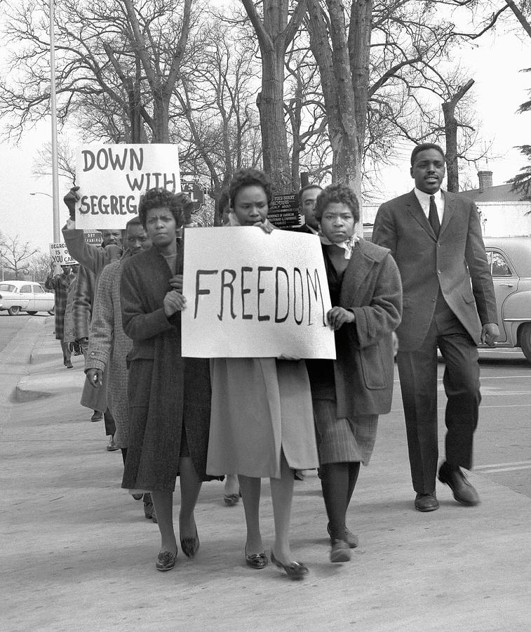 Claflin Students Marching In 1960 Photograph by Claflin University