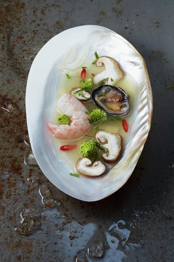 Clam And Langoustine Broth Photograph by Atelier Mai 98