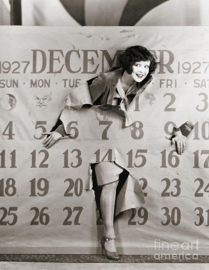 Clara Bow Stepping Through Calendar Photograph by Bettmann