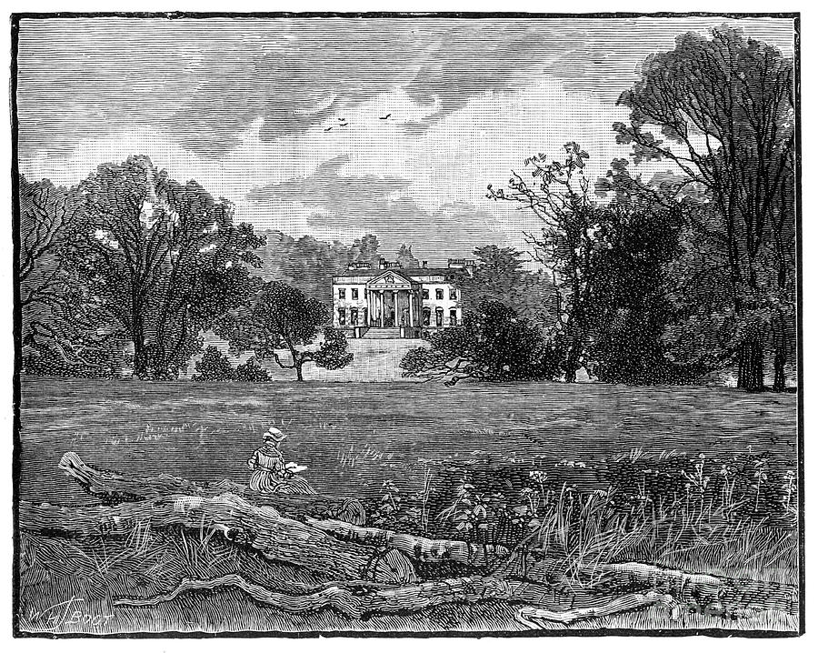 Claremont House, Esher, Surrey Drawing by Print Collector - Fine Art ...