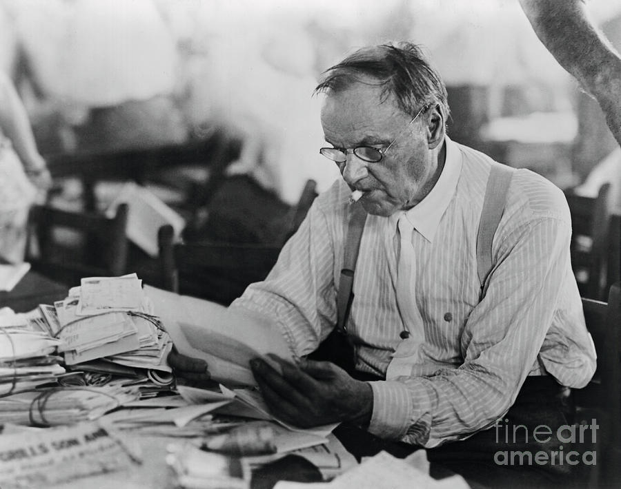 Clarence Darrow Reading Mail Photograph by Bettmann