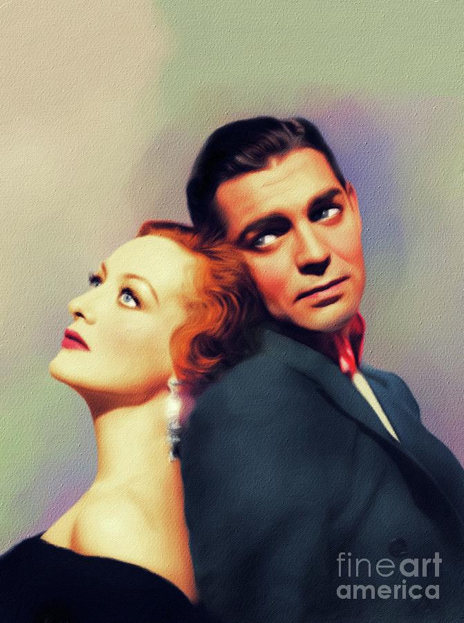 Clark Gable and Joan Crawford, Hollywood Legends Painting by Esoterica Art Agency