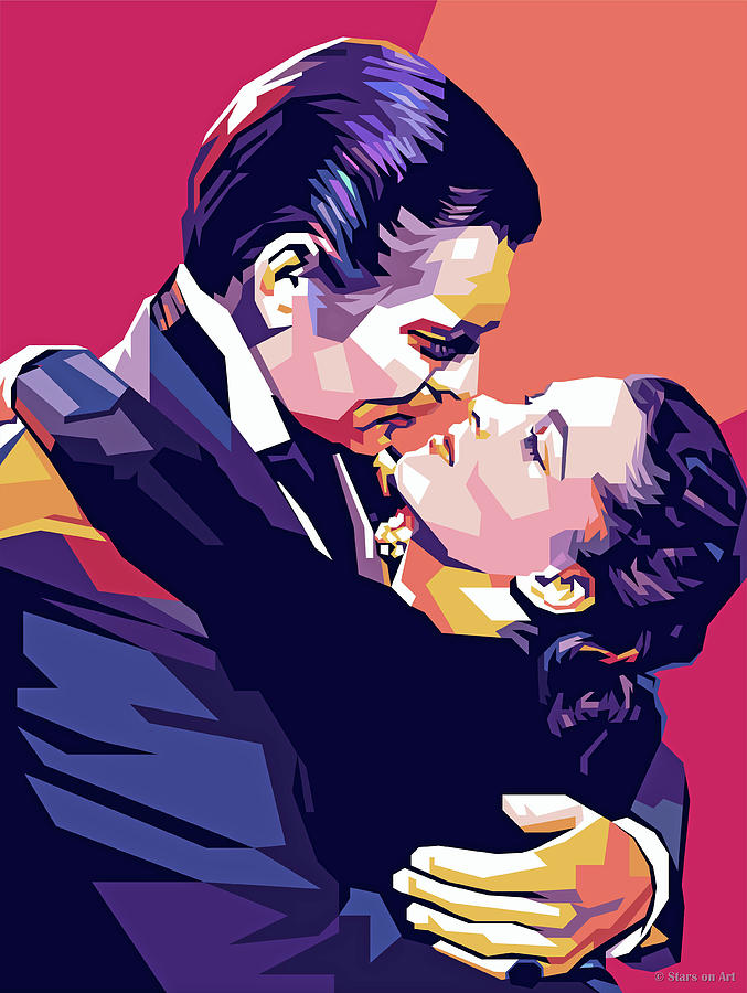 Clark Gable Digital Art - Clark Gable and Vivien Leigh - b1 by Movie World Posters