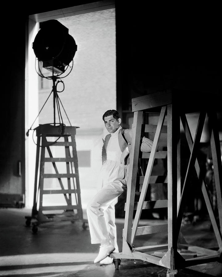 Clark Gable Photograph - Clark Gable Posed On Sound Stage - Cleaned by George Hurrell
