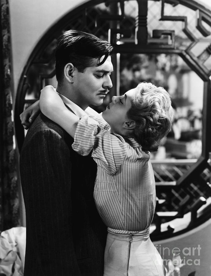 Clark Gable Wmoustache Hugged By Blonde Photograph by Bettmann