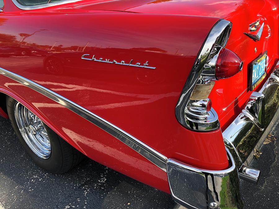 Classic 1956 Chevy Bel Air Tail Fin Photograph by Denise Mazzocco