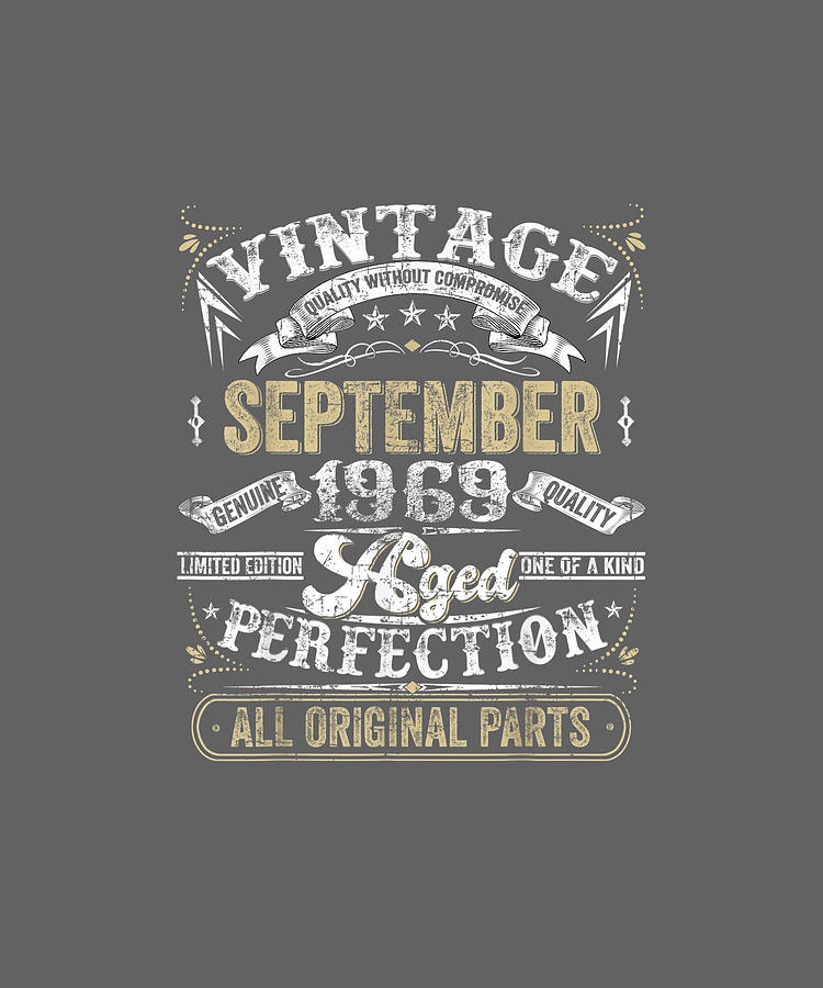 Vintage Retro 1969 Classic 50th Birthday Gift T-Shirt for Men and Women