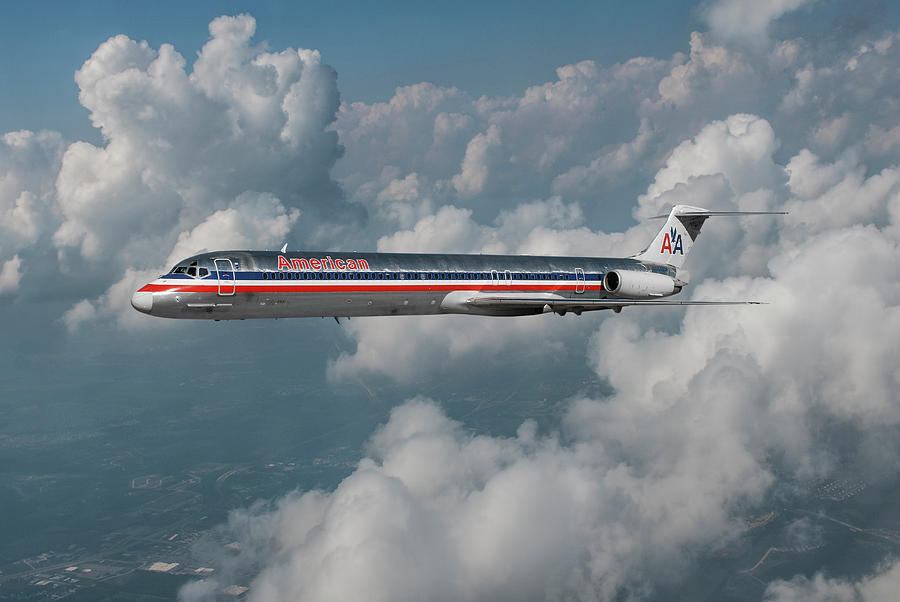 Classic American Airlines MD-82 Mixed Media by Erik Simonsen