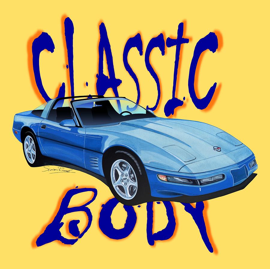 Classic Body Corvette C4-Tee Mixed Media by Simon Read