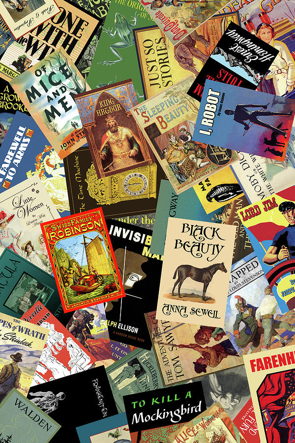 Classic Book Cover Collage II Painting by Paris Pierce