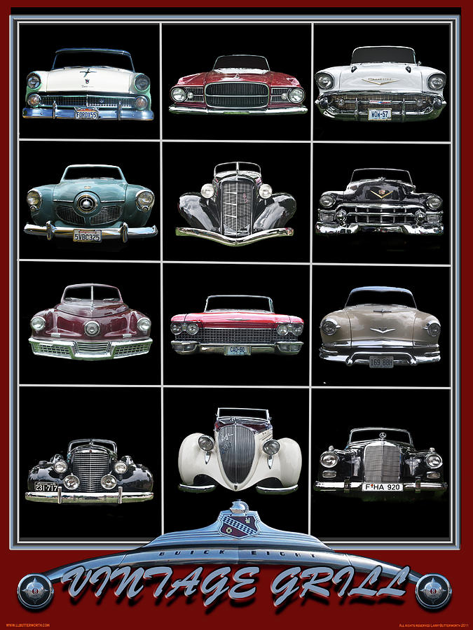 Classic Car Chrome Grilles Digital Art by Larry Butterworth