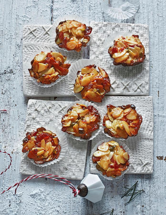 Classic Christmas Biscuits: Florentines Photograph by Jalag / Julia Hoersch