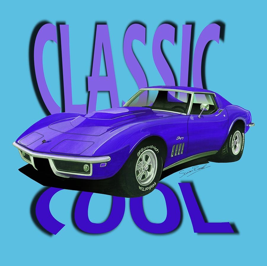 Classic Cool Corvette C3-Tee Mixed Media by Simon Read