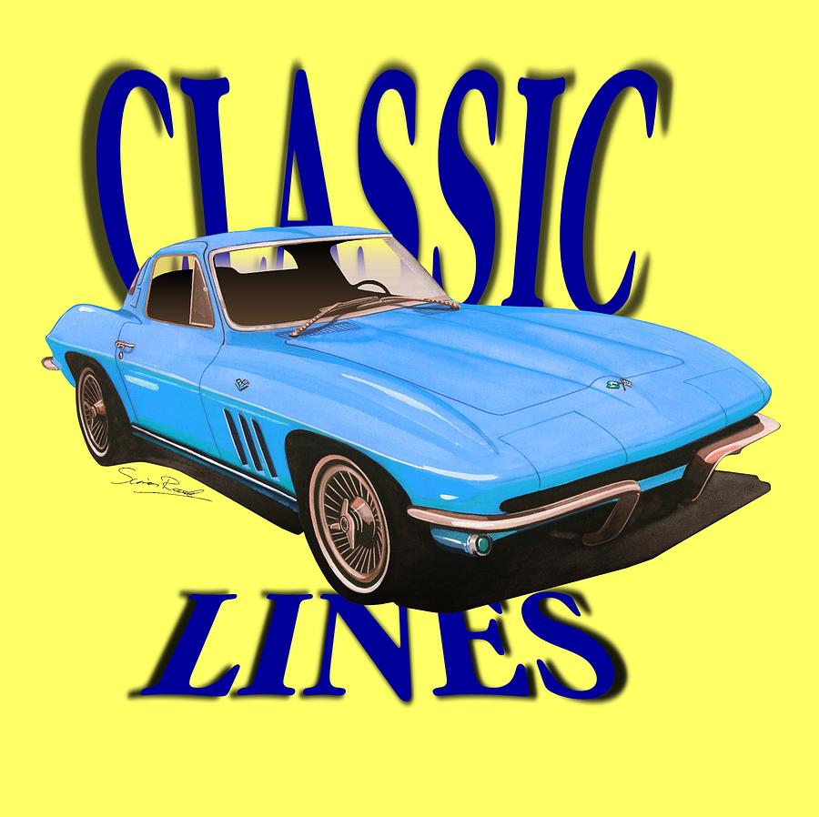 Classic Lines Corvette C2-Tee Mixed Media by Simon Read