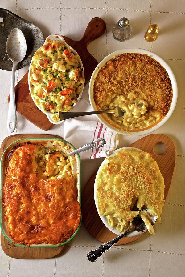 Classic Macaroni And Cheese Dishes Photograph by Andre Baranowski