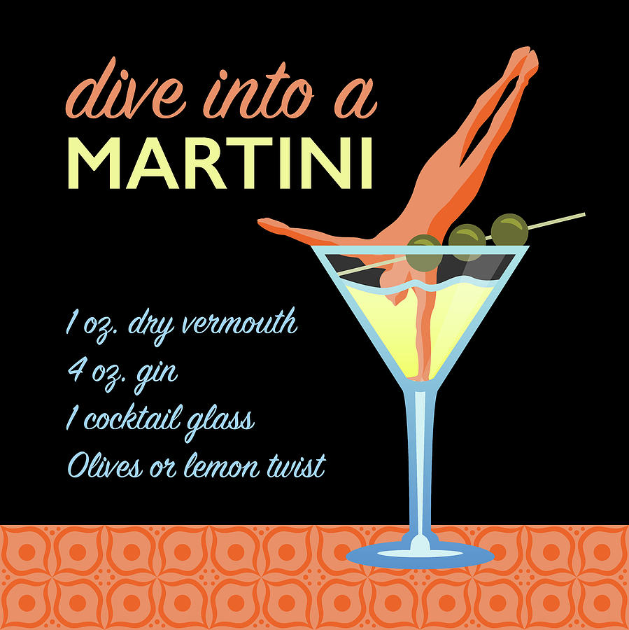 Cocktail Digital Art - Classic Martini by Claire Huntley