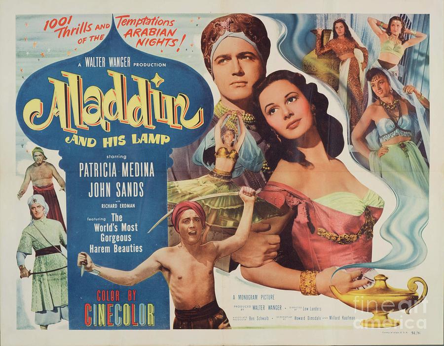 Classic Movie Poster - Aladdin and His Lamp Painting by Esoterica Art Agency