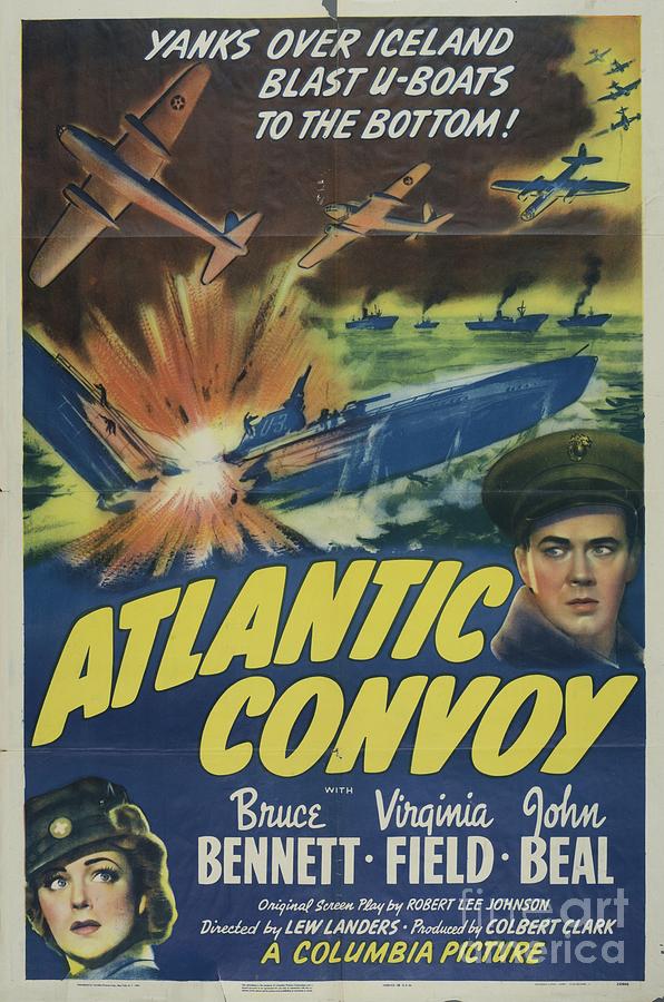 Classic Movie Poster - Atlantic Convoy Painting by Esoterica Art Agency