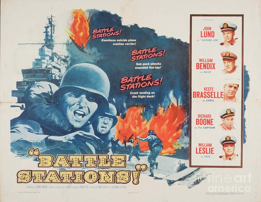 Classic Movie Poster - Battle Stations Painting by Esoterica Art Agency