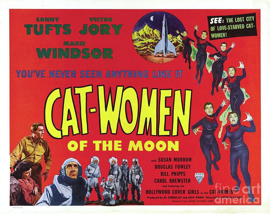 Classic Movie Poster - Cat Women Of The Moon Painting