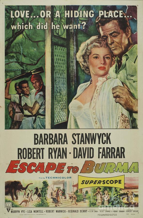 Classic Movie Poster - Escape to Burma Painting by Esoterica Art Agency