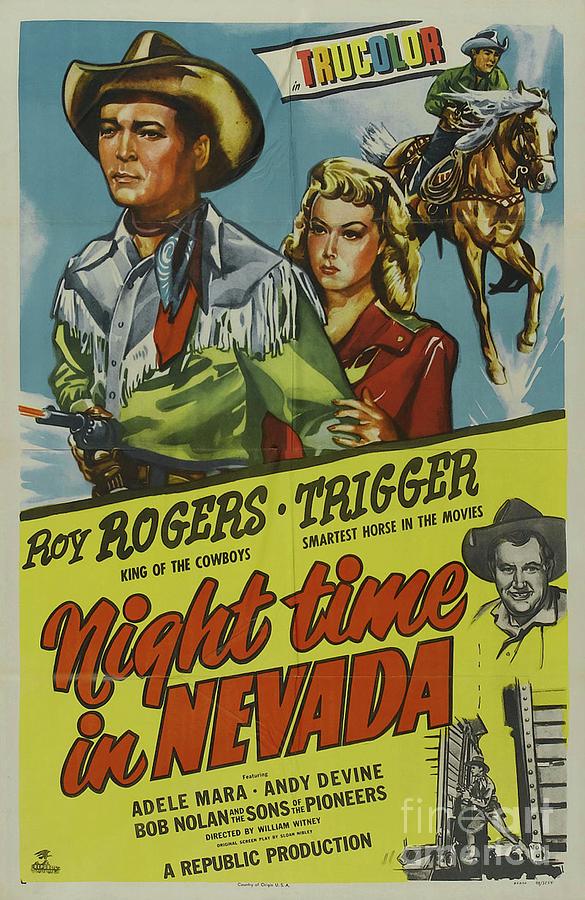 Classic Movie Poster - Night Time in Nevada Painting by Esoterica Art Agency