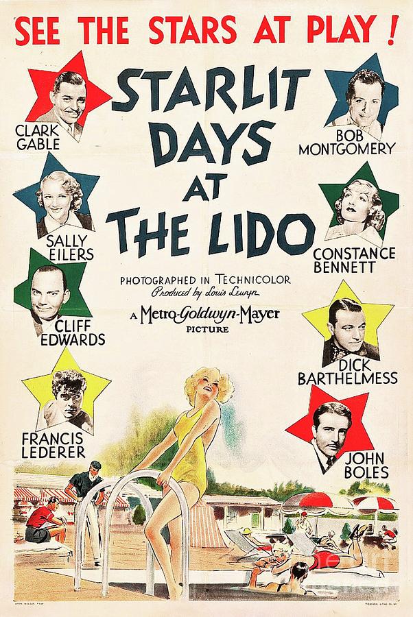 Classic Movie Poster - Starlit Days At The Lido Painting