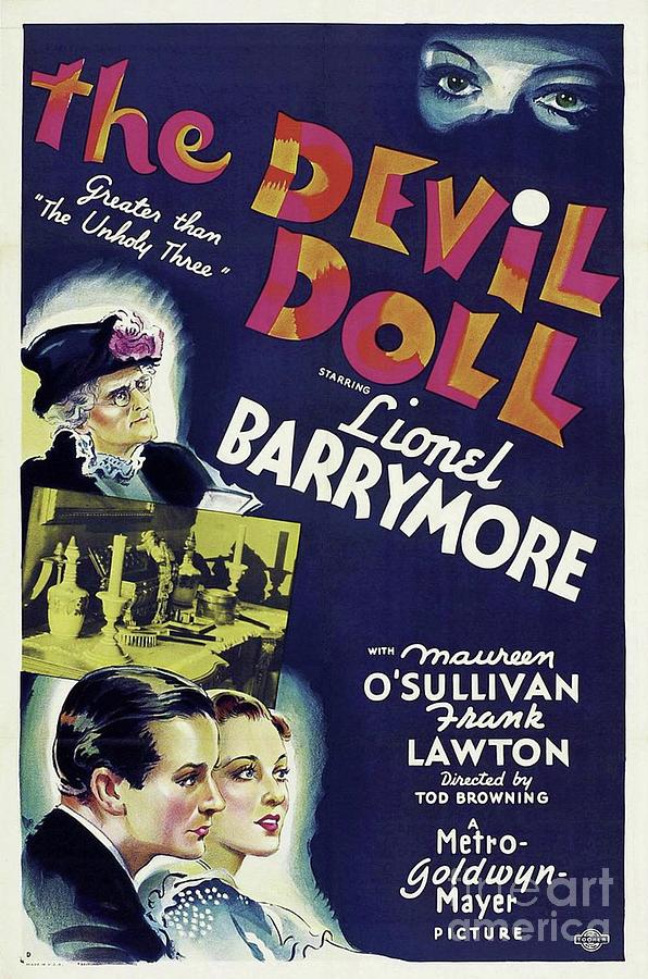 Hollywood Painting - Classic Movie Poster - The Devil Doll by Esoterica Art Agency