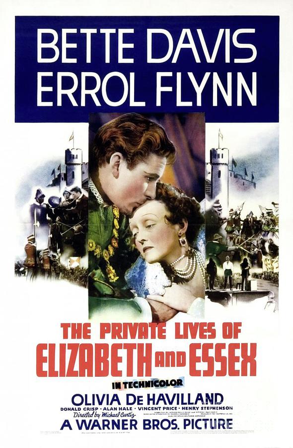 Hollywood Painting - Classic Movie Poster - The Private Lives of Eluizabeth and Essex by Esoterica Art Agency