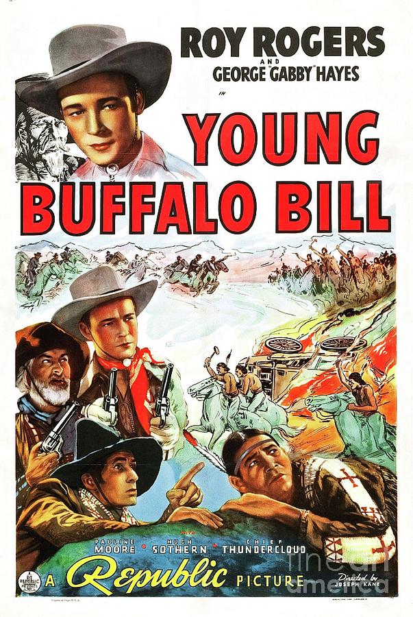 Classic Movie Poster - Young Buffalo Bill Painting by Esoterica Art Agency
