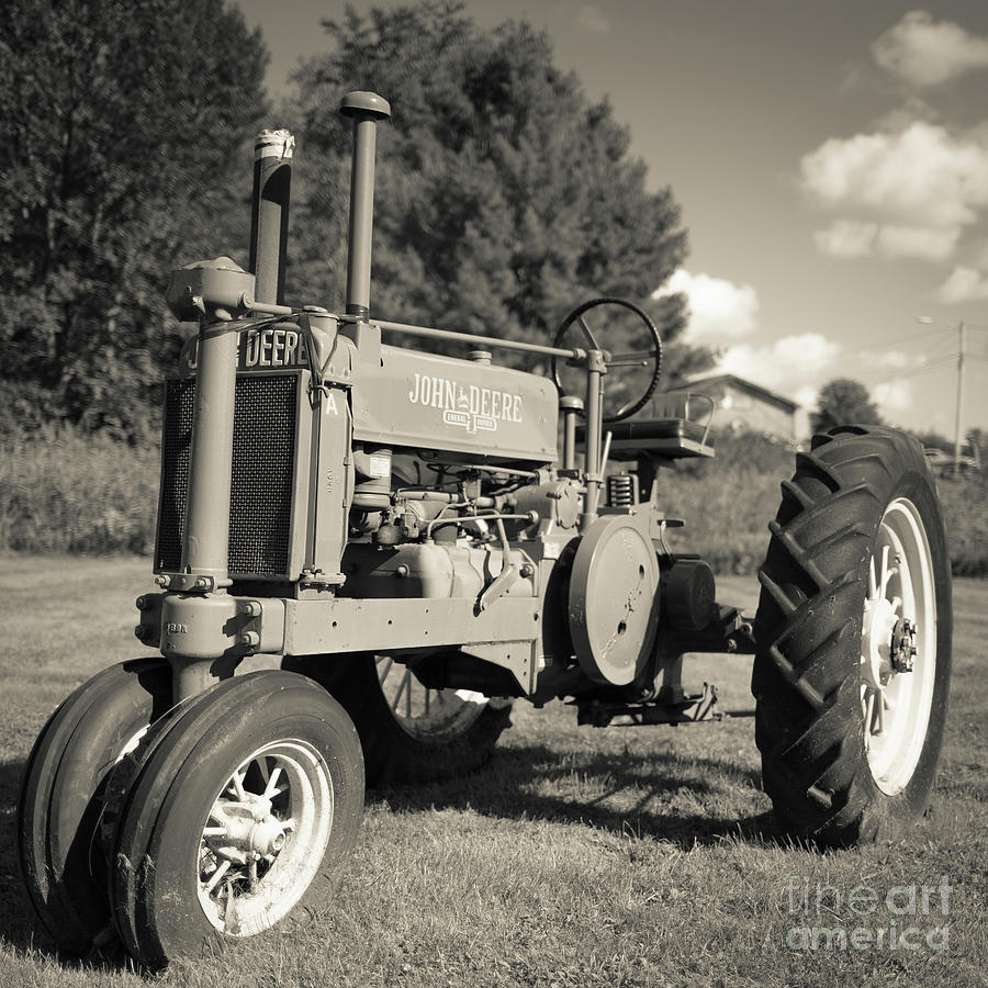Classic Old Tractor Stowe Vermont Square Photograph by Edward Fielding