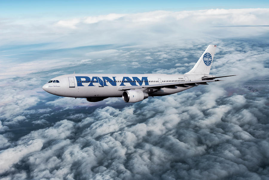 Classic Pan Am Airbus A300 Mixed Media by Erik Simonsen