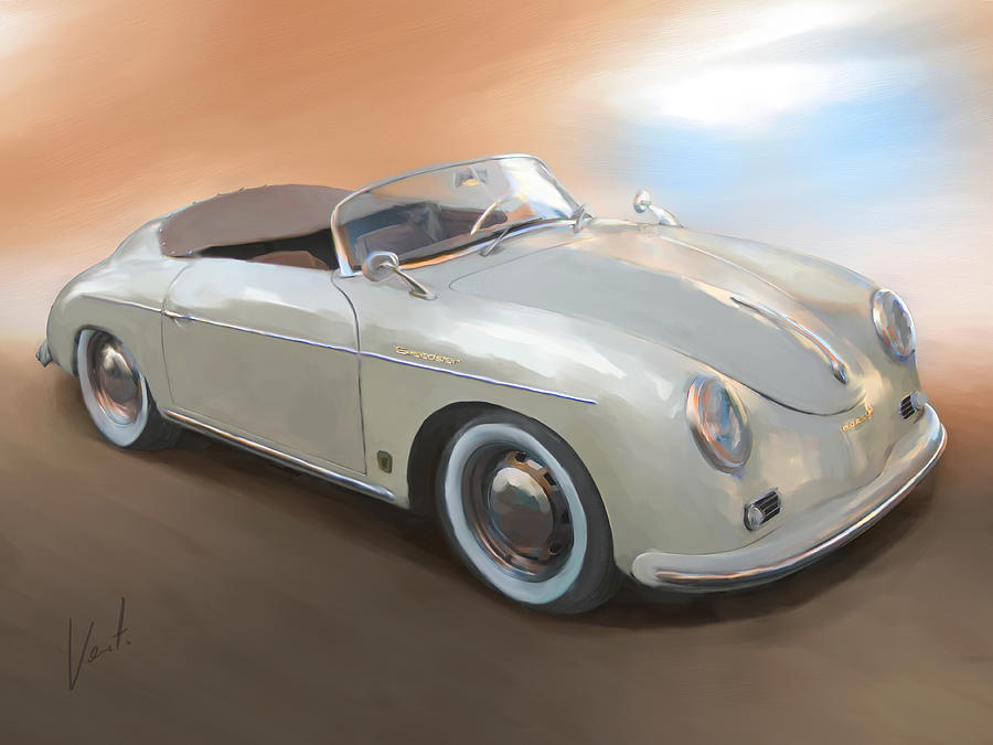 Classic Porsche Speedster  Painting by Vart Studio