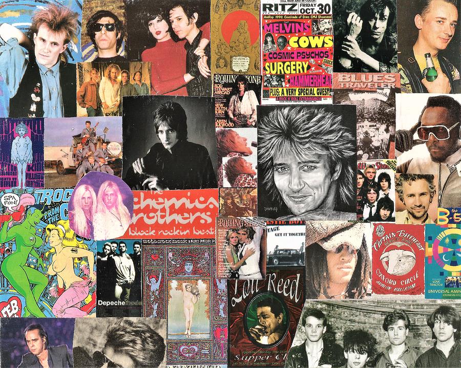 Classic Rock Collage 14 featuring Rod Stewart Digital Art by Doug ...