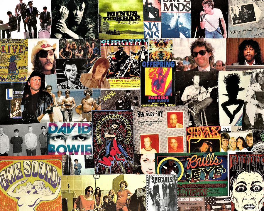 classic rock music collage