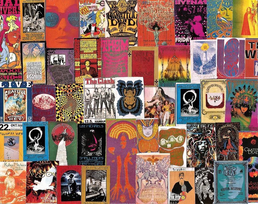 Classic Rock Concert Poster Collage 3 Digital Art by Doug Siegel