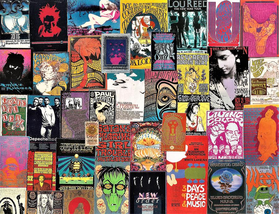 Classic Rock Poster Collage 2 Digital Art by Doug Siegel - Fine Art America