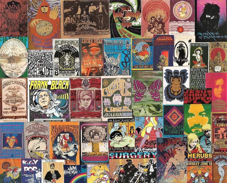 Quicksilver Digital Art - Classic Rock Poster Collage 4 by Doug Siegel