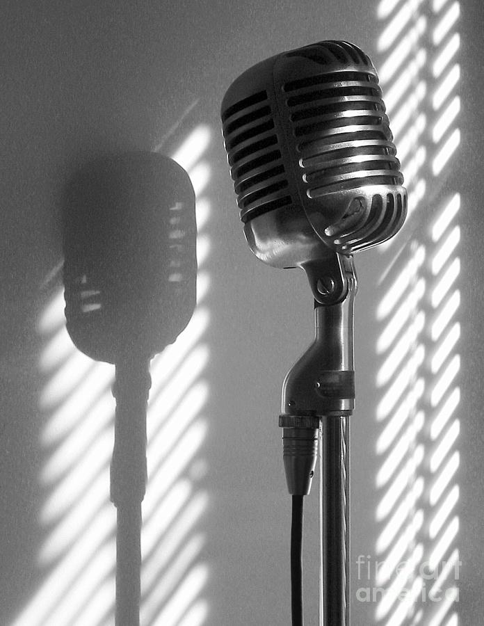 Classic Shure Microphone, BW Photograph by Ron Long