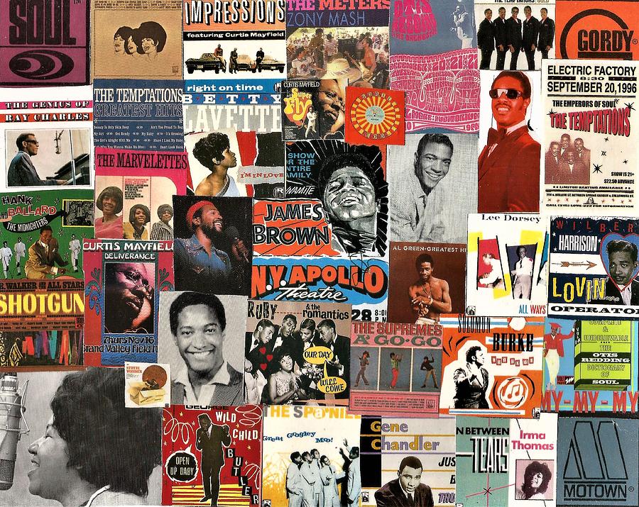 Marvin Gaye Digital Art - Classic Soul Collage 1 by Doug Siegel