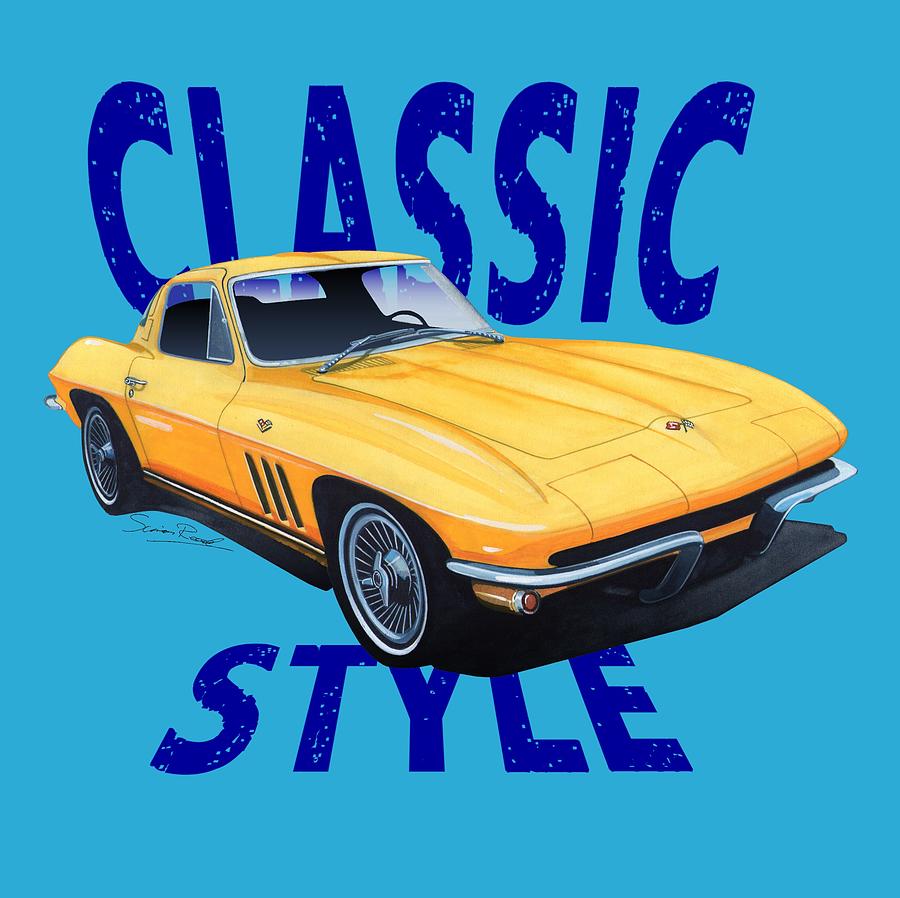 Classic Style Corvette C2-Tee Mixed Media by Simon Read