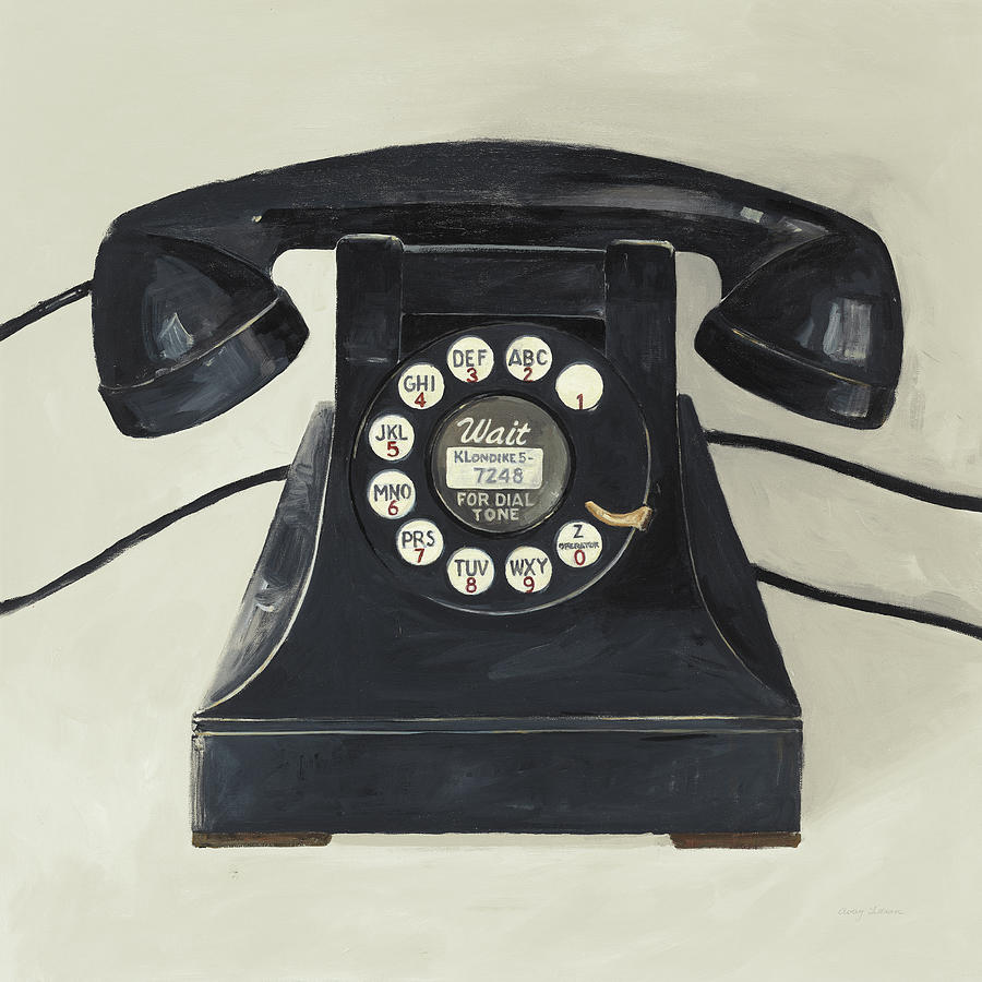 Analog Painting - Classic Telephone On Cream by Avery Tillmon