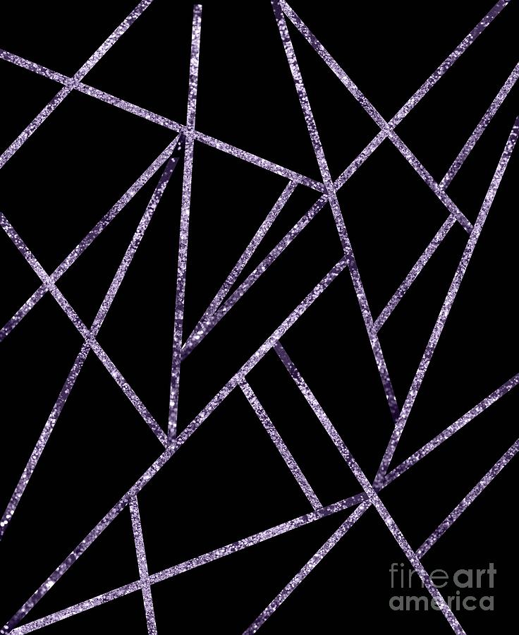 Abstract Digital Art - Classic Ultra Violet Glitter Geo #1 #geometric #decor #art by Anitas and Bellas Art