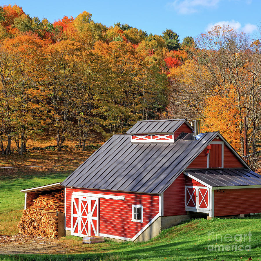 Classic Vermont Maple Sugar Shack Square Photograph by Edward Fielding