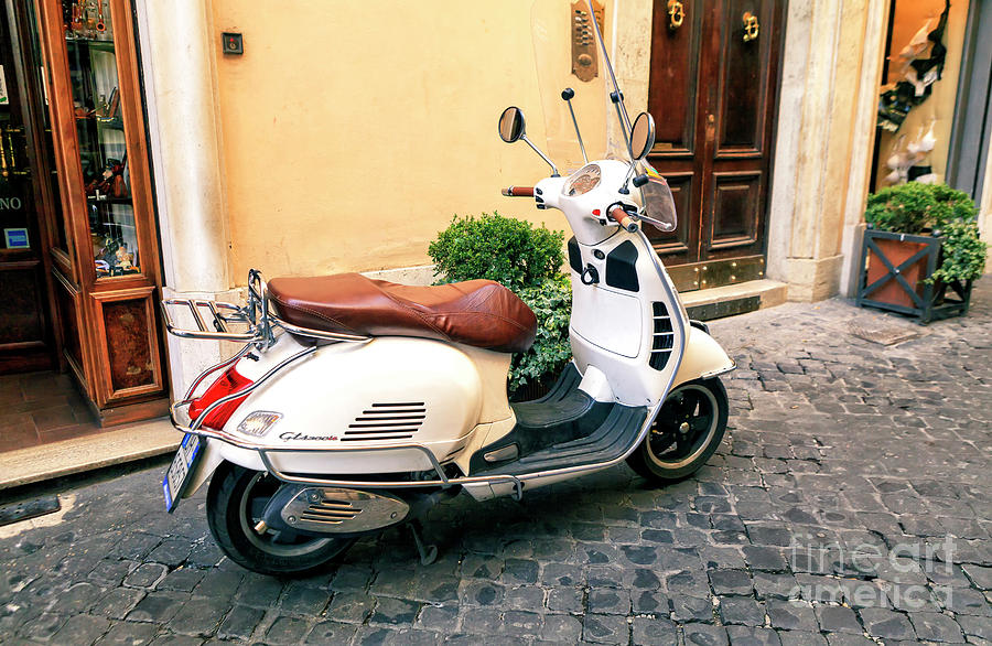 Classic Vespa Scooter Rome Photograph by John Rizzuto